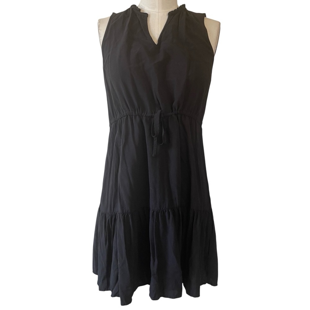 ❤️ GAP Black Ruffled High Neck Mini Dress - Picture 2 of 8